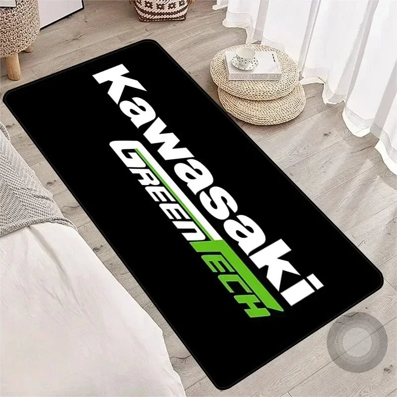 Kawasaki Motorcycle Area Rug Anti-Slip Floor Mat for Garage & Home Decor