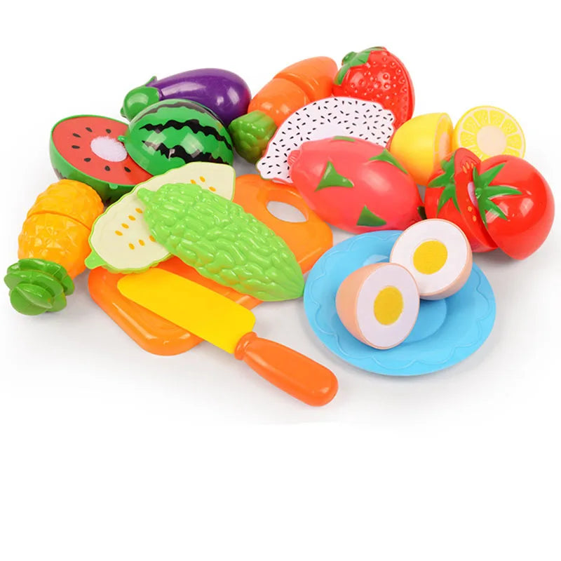 Kids Cutting Fruits & Vegetables Pretend Play Kitchen Set