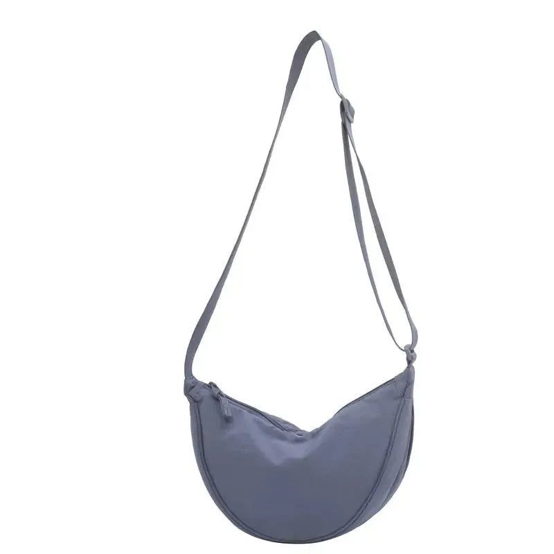 Nylon Crescent Shoulder Bag for Women – Casual Crossbody