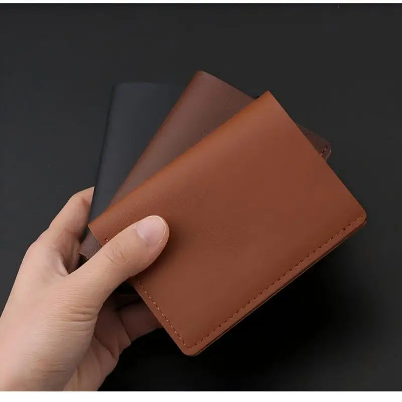 Slim PU Leather Women's Wallet – Ultra-Thin Short Purse with Card Slots & Button Closure