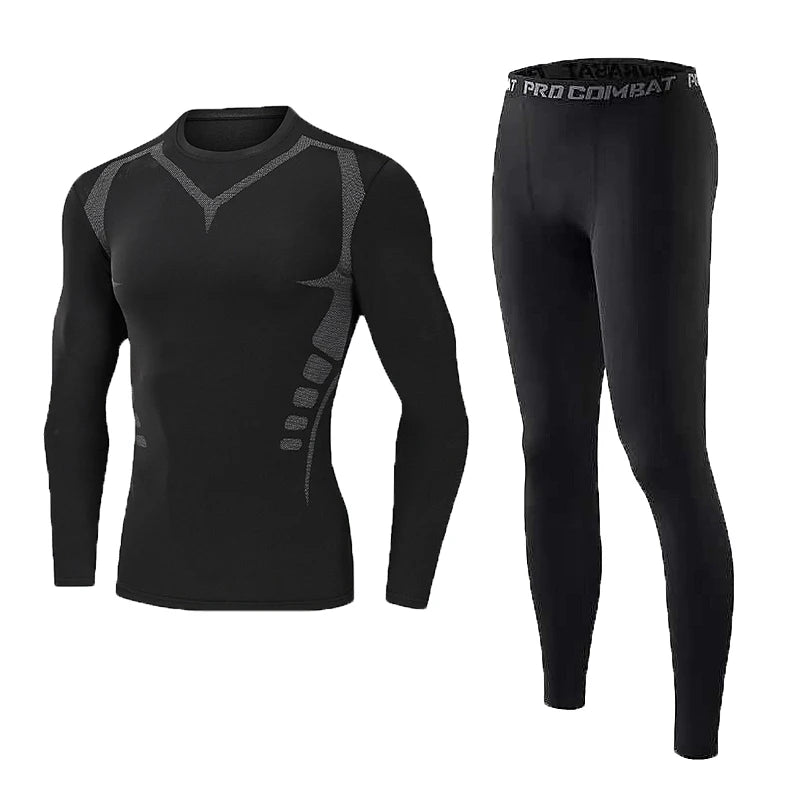 Men's Compression Long Sleeve Thermal Shirt – Quick-Dry Fitness Base Layer