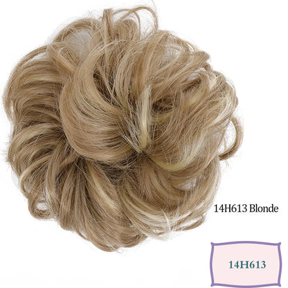 Synthetic Messy Hair Bun Chignon Scrunchies Fake Band Braid Elastic Hairpiece Tail Donut Updo Pieces