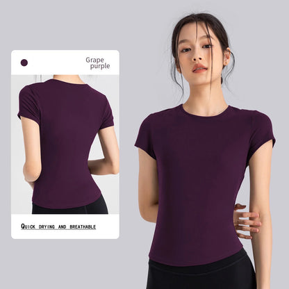 Women's Quick Dry Workout T-Shirt Slim Fit Yoga Top