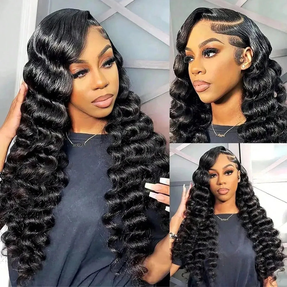 Loose Deep Wave Lace Front Wig – HD Lace Human Hair Natural Black