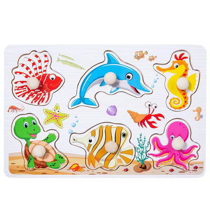 Wooden Montessori Puzzle Toy for Toddlers Ages 1-3