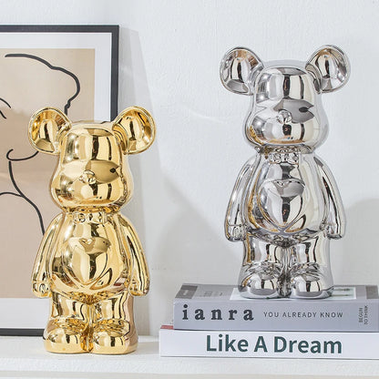 17 27 Cm Aesthetic Bear Brick Ceramic Statue Teddy Decor Action Figure Sculptures Ornament Room Home