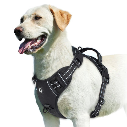 No Pull Dog Harness – Adjustable Soft Padded Vest with Control Handle