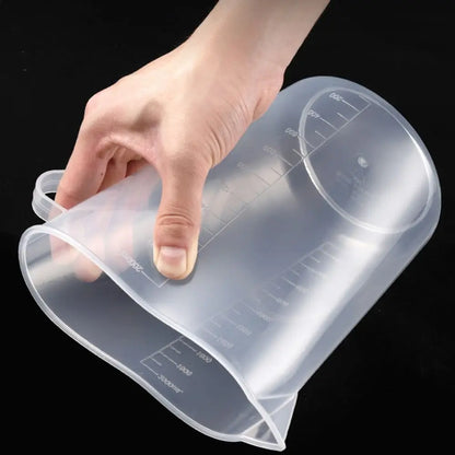 1pc Clear Graduated Measuring Cup Scale Plastic Transparent Mixing Large Capacity Lid Laboratory