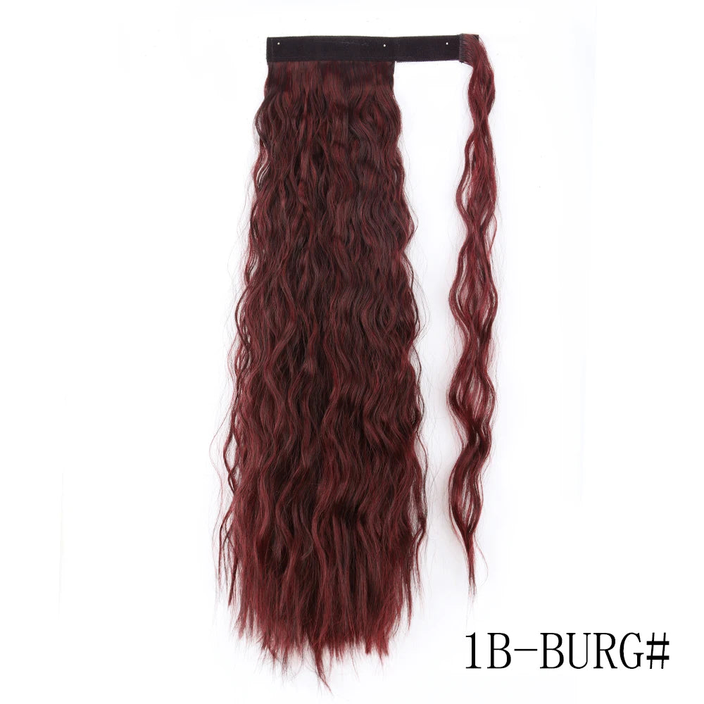 Wrap Around Ponytail Extension – Long Straight Synthetic Clip-In