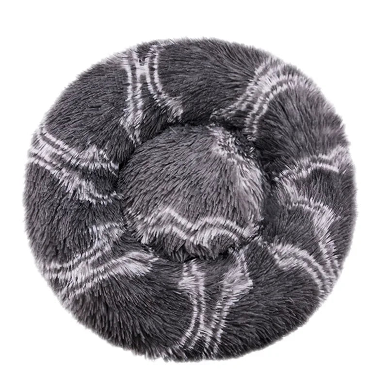 Round Plush Pet Bed – Super Soft Donut Bed for Dogs & Cats