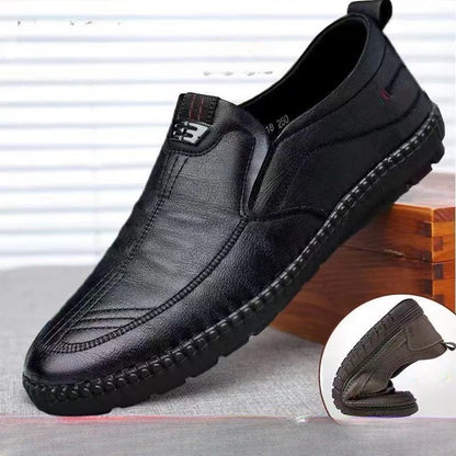Men's Leather Loafers – Non-Slip Breathable Casual Flat Shoes