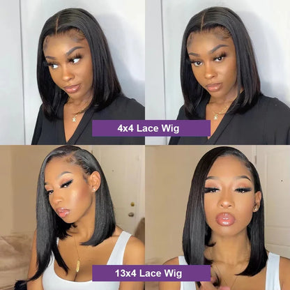 Bone Straight Bob Wig 13x4 / 4x4 Lace Front Human Hair Pre-Plucked Brazilian