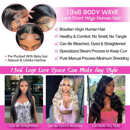 100 Human Hair Wig13x6 Body Wave Lace Front Wigs 40inch13x4 Pre Plucked 250 Density 5x5 Ready Go Hd