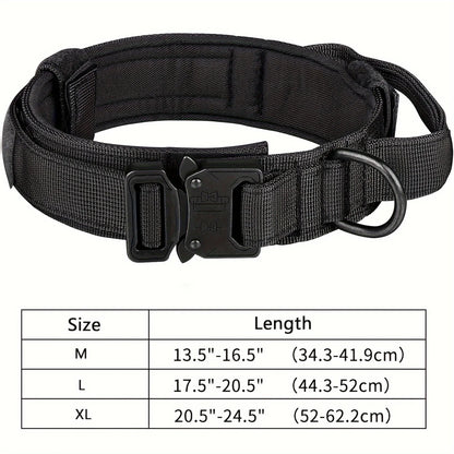 Tactical Dog Collar – Adjustable Military Training Nylon Collar with Metal Buckle