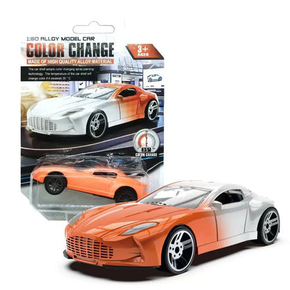 Color-Changing Die-Cast Racing Car Toy – 1:64 Pull Back Model
