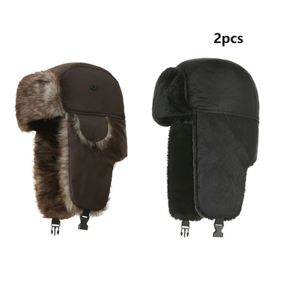Men's Winter Trapper Hat with Faux Fur Earflaps