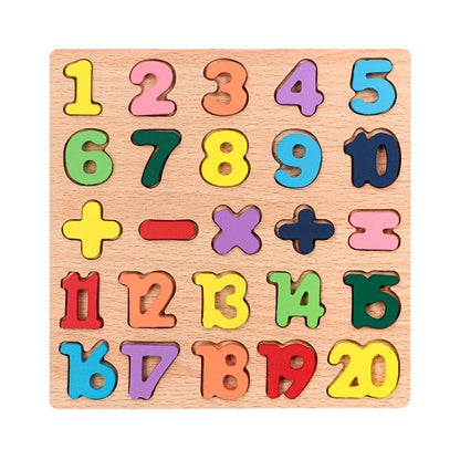 Wooden Alphabet & Number Puzzle Board – Montessori Learning Toy for Kids