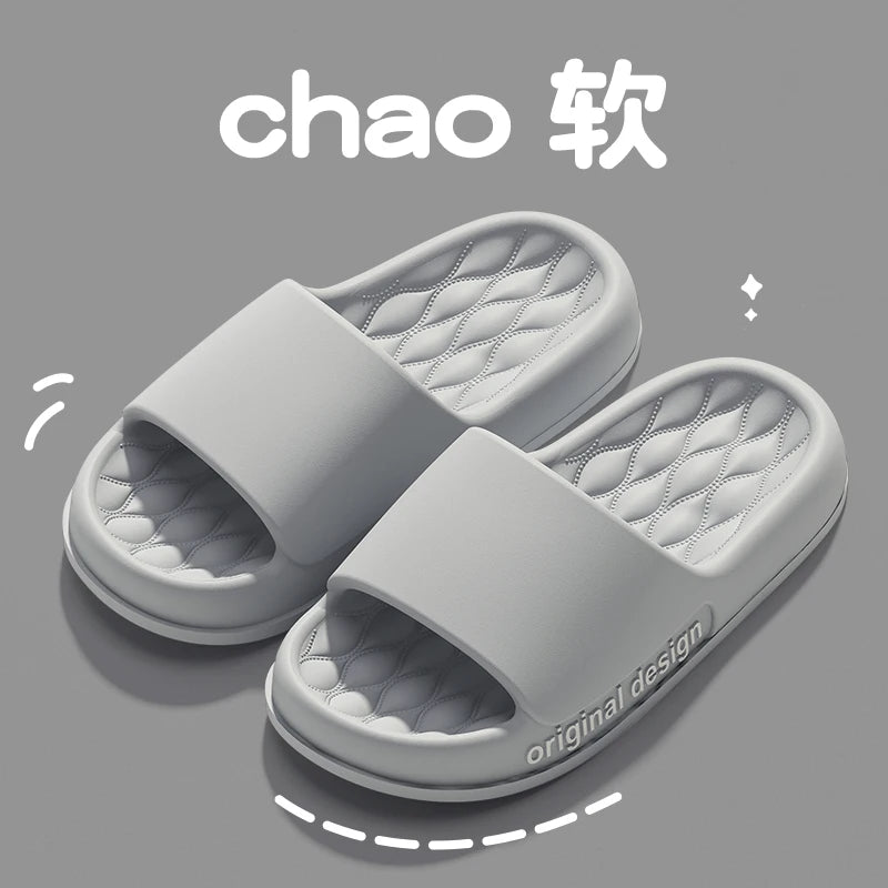 Men Trend Summer Slippers Soft Non-Slip Sole Cloud Sandals Home Beach Indoor Outdoor - Soft