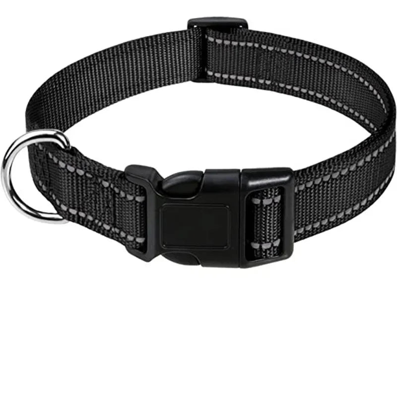 Reflective Dog Collar – Adjustable Nylon Safety Collar for Dogs
