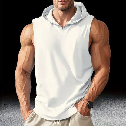 Men's Sleeveless Hooded Gym Tank Top – Workout Training Shirt