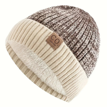 Fleece-Lined Knit Beanie Hat – Unisex Winter Skull Cap