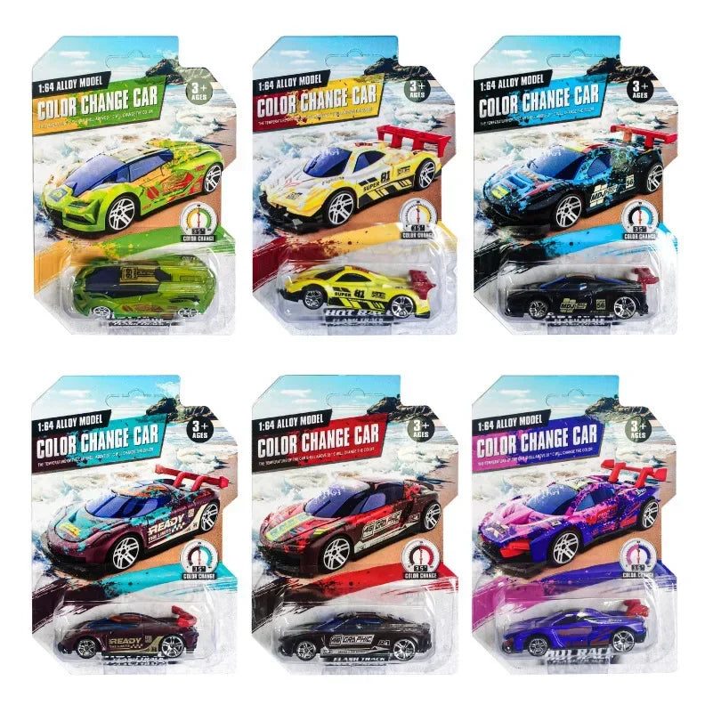 Color-Changing Die-Cast Racing Car Toy – 1:64 Pull Back Model