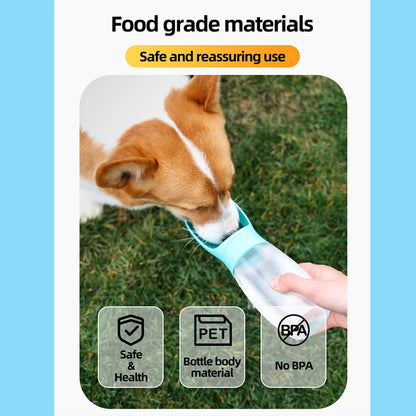 Portable Pet Water Bottle with Drinking Bowl for Dogs & Cats