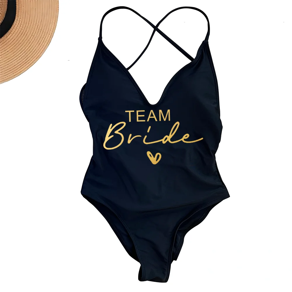 Team Bride One-Piece Swimsuit – Padded Bachelorette Bathing Suit