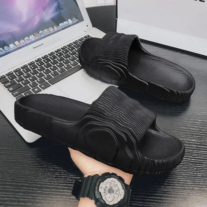 Soft Home Slippers Couple Summer Indoor Skid Proof Bathroom Sandals Hotel Solid Color Men Women Flip