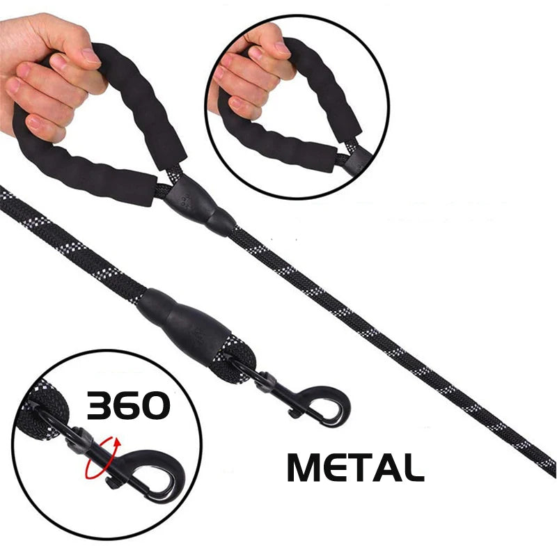 Strong Dog Leash with Soft Handle – Multiple Sizes & Colors
