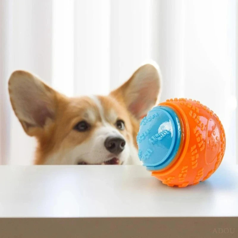 Dog Chew Ball Toy – Bite-Resistant Squeaky Silicone Teeth Cleaning
