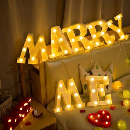 Number Letter Lamp Luminous Alphabet Led Lights Decororation Night Light Home Wedding Birthday