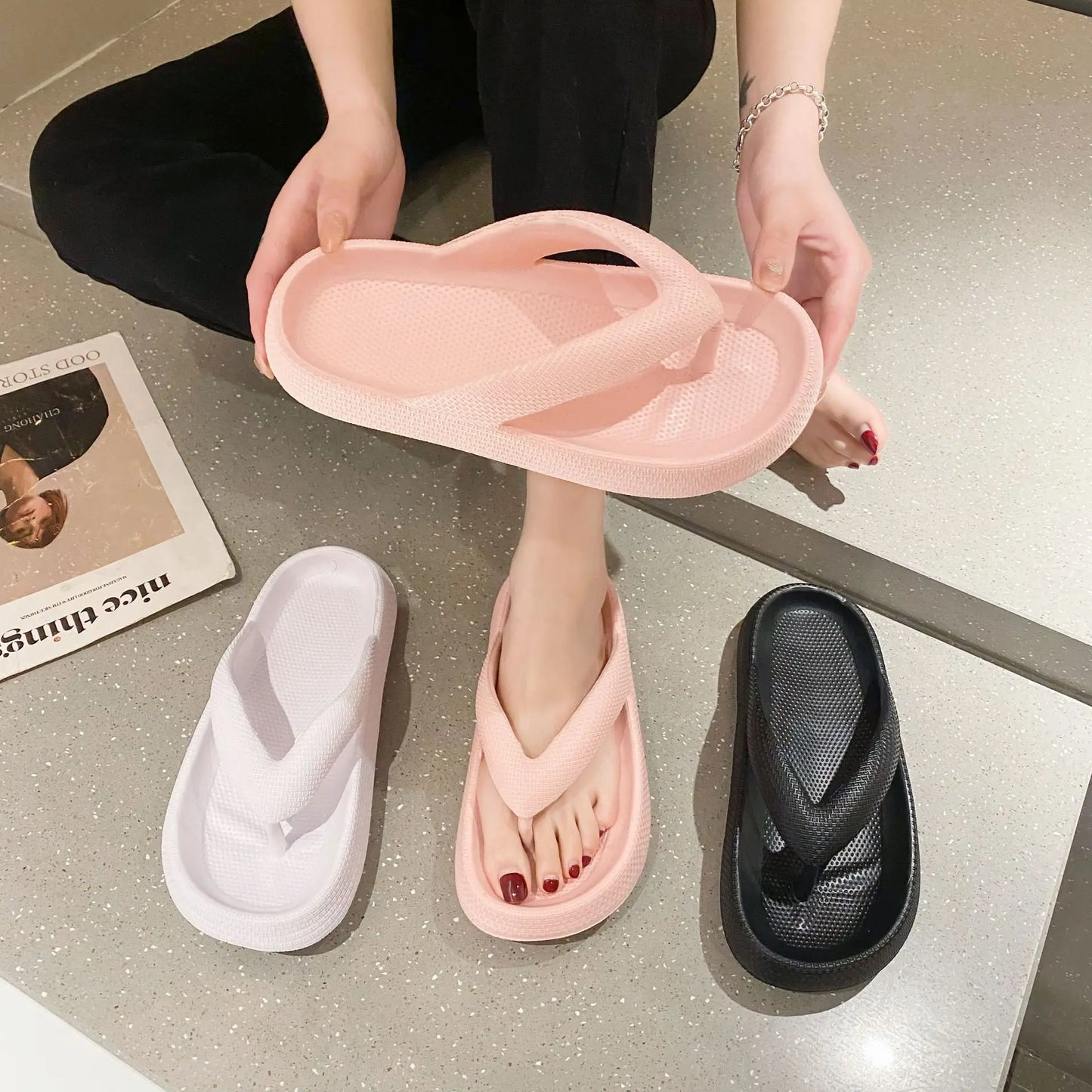 Women's Flip Flops – Non-Slip Soft Sole Beach Sandals