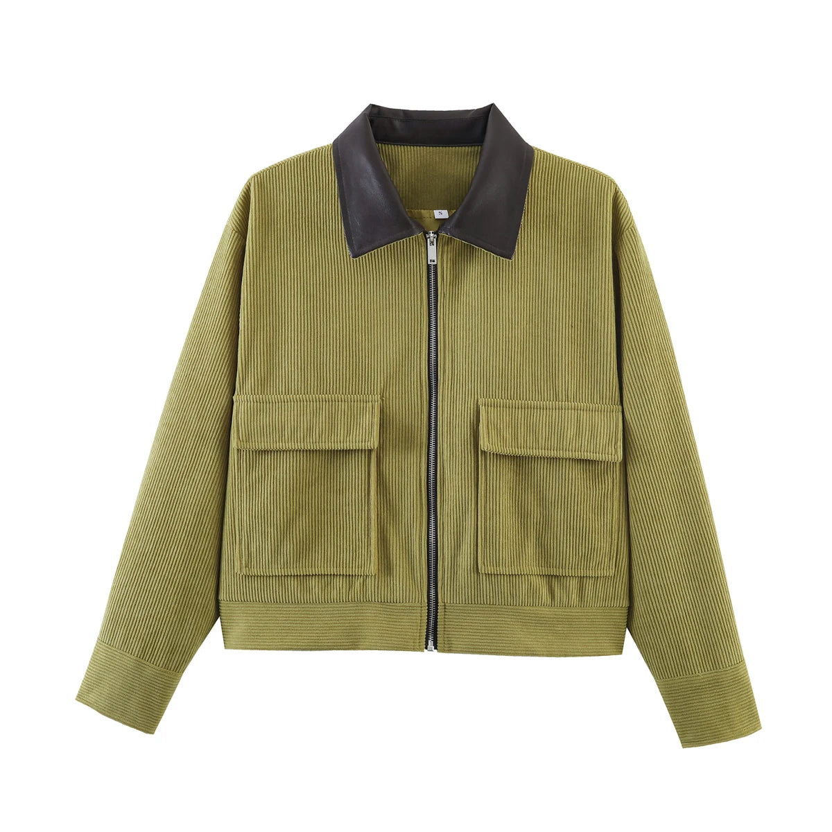 Women's Casual Corduroy Zip-Up Jacket with Pockets