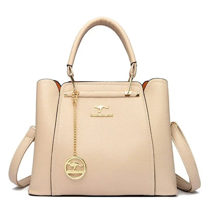 Luxury Leather Handbag for Women – 3-Layer Shoulder Tote