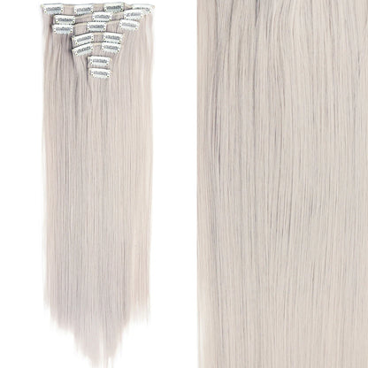 Clip-In Hair Extensions 7pcs 16 Clips Wavy Synthetic 24 Inch
