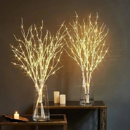 1 Pc White Birch Branch Light Led Festive Lights Battery Operated Christmas Party Wedding Decoration