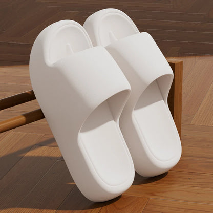 Unisex Non Slip Bathroom Home Slippers Soft Sole Eva Pillow Slides Summer Flat Beach Sandals Woman