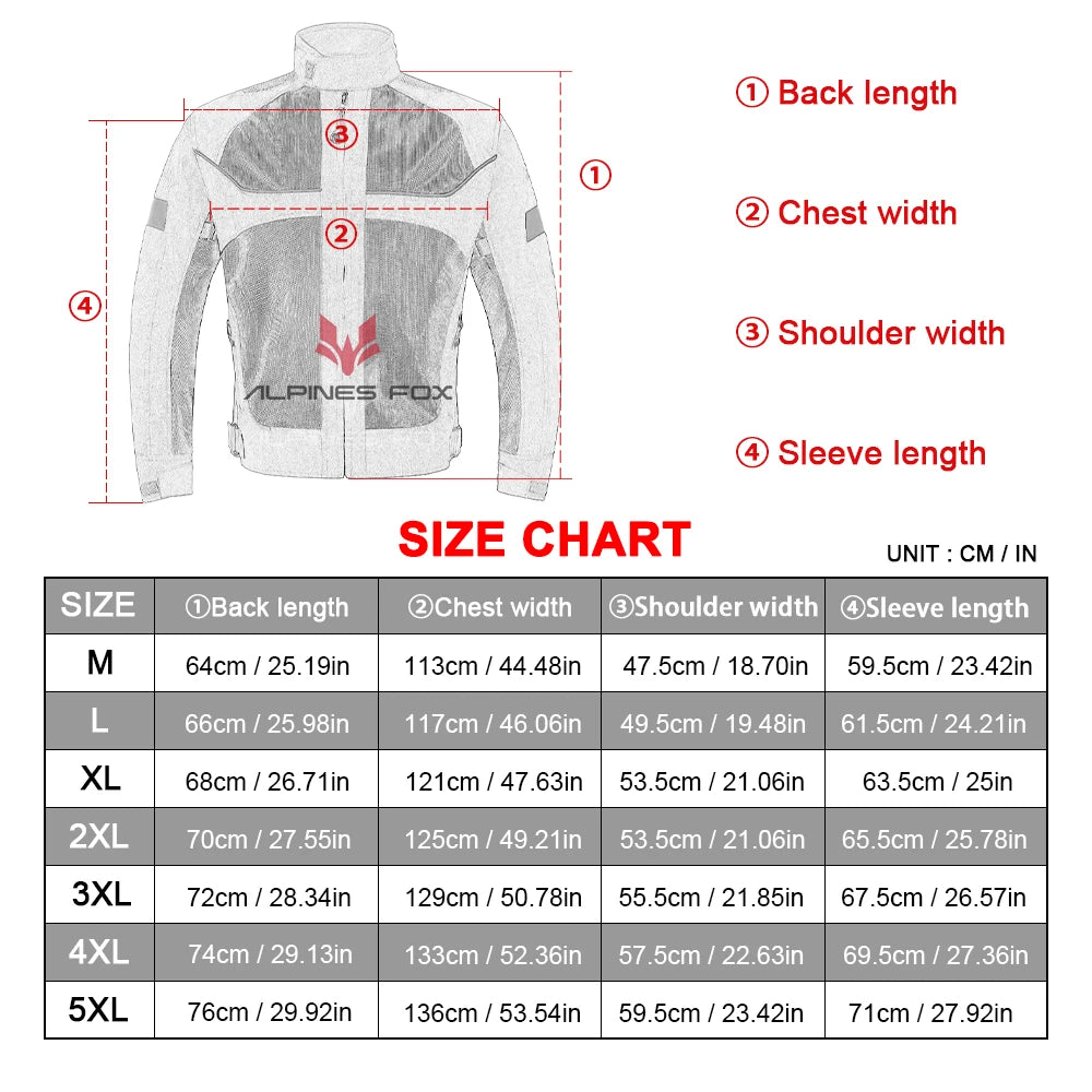 Vemar Men's Motorcycle Jacket – Mesh Motocross Protective Riding Coat