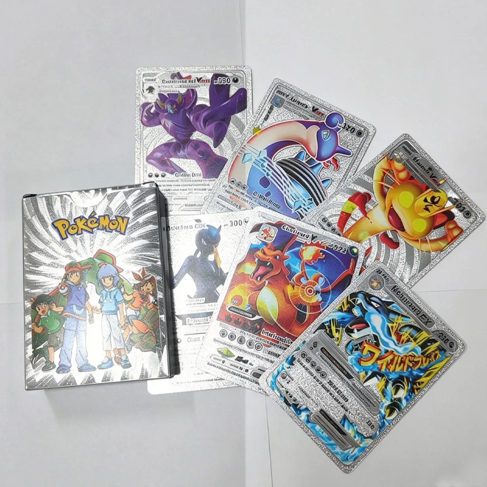 55pcs Pokemon Cards Vmax Gx Gold Foil Flash Box Party Interactive Game English Spanish Colorful