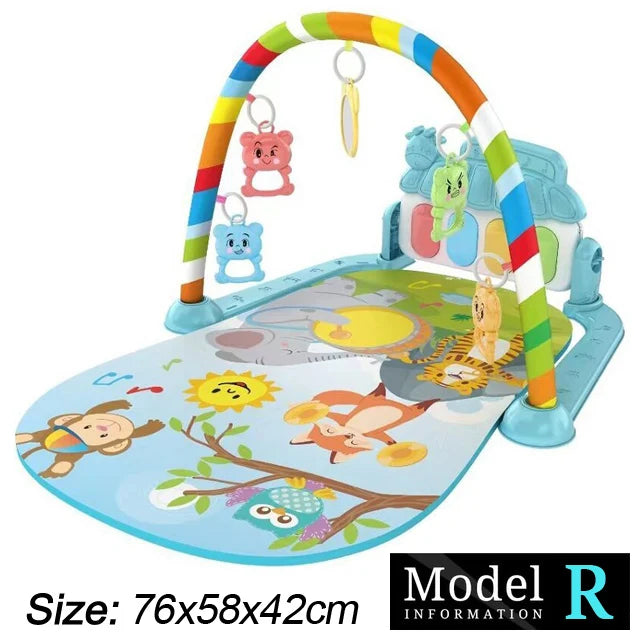 Baby Fitness Stand Music Play Gym Activity Toys Newborn Piano Crawling Blanket Pedal Game Pad Early