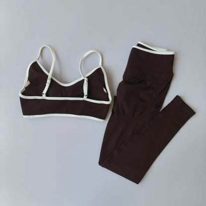 Seamless 2-Piece Yoga Set for Women – Sports Bra & High Waist Leggings