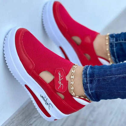 Women's Platform Sneakers Hollow Cutout Casual Shoes