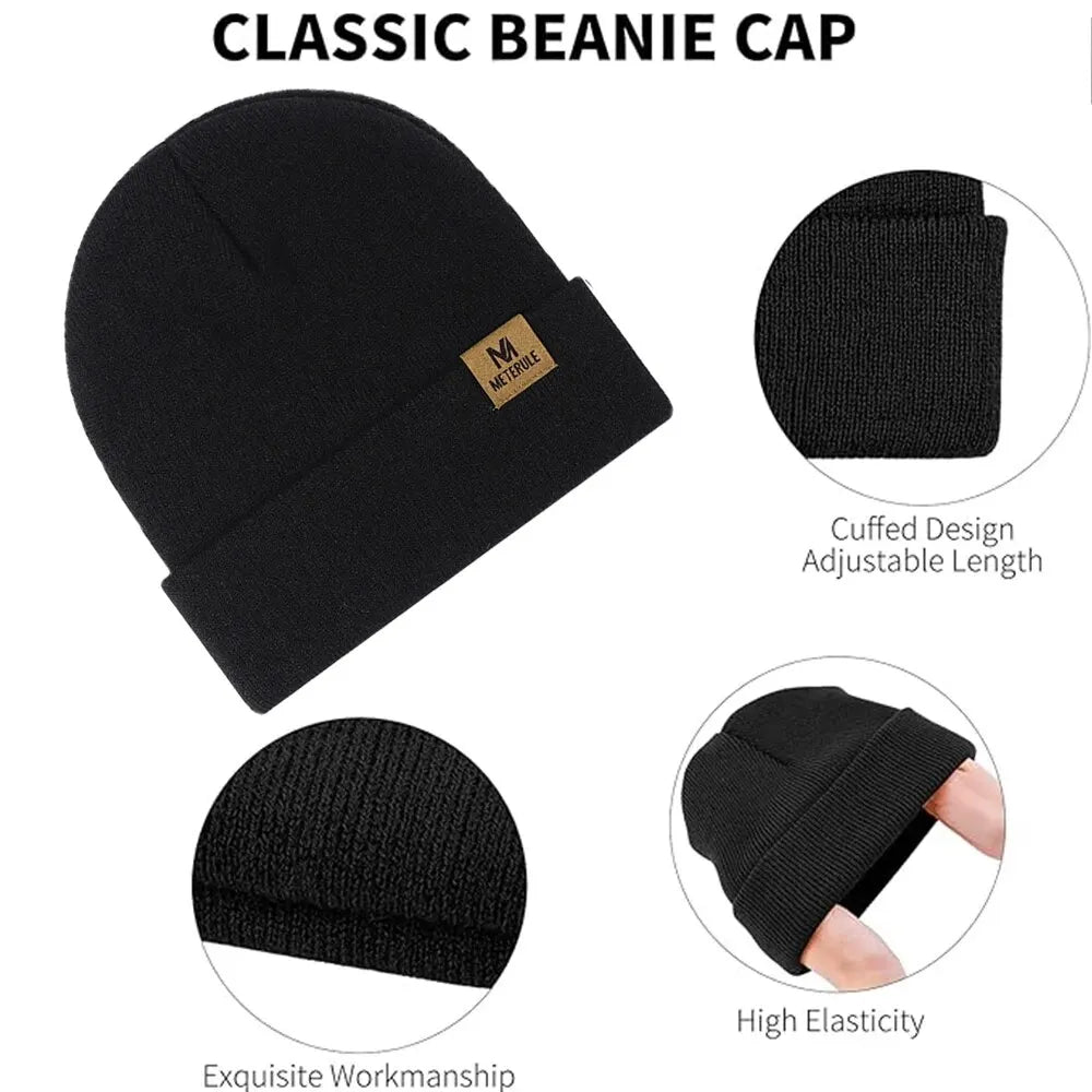 Winter Knit Cuffed Beanie – Warm Unisex Ski Hat