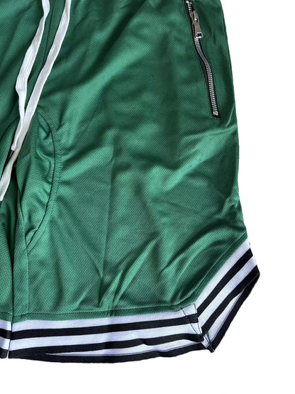 Men's Mesh Basketball Shorts with Zip Pockets & Drawstring