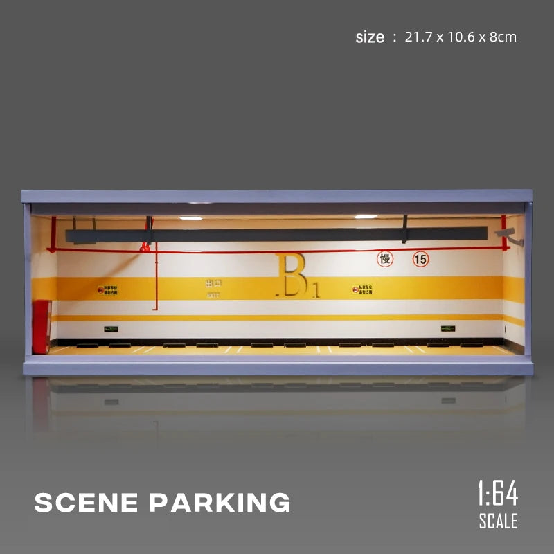 1:64 Scale Parking Garage Scene Model with LED Lights