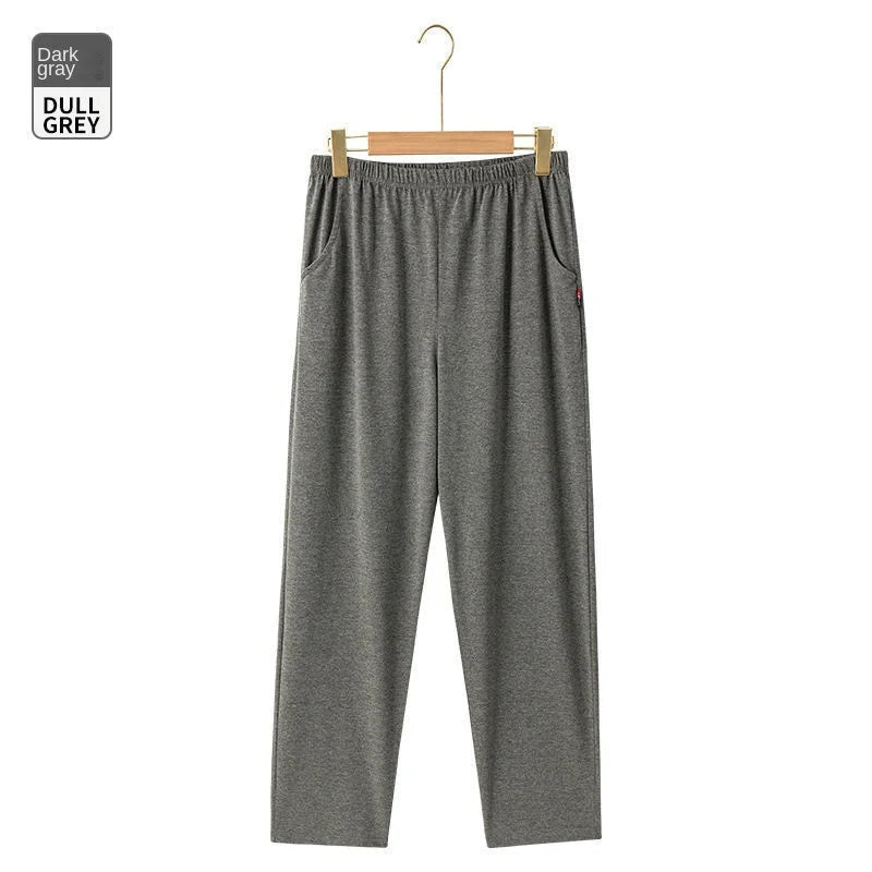 Men's Cotton Pajama Pants – Plus Size Elastic Waist Lounge Trousers