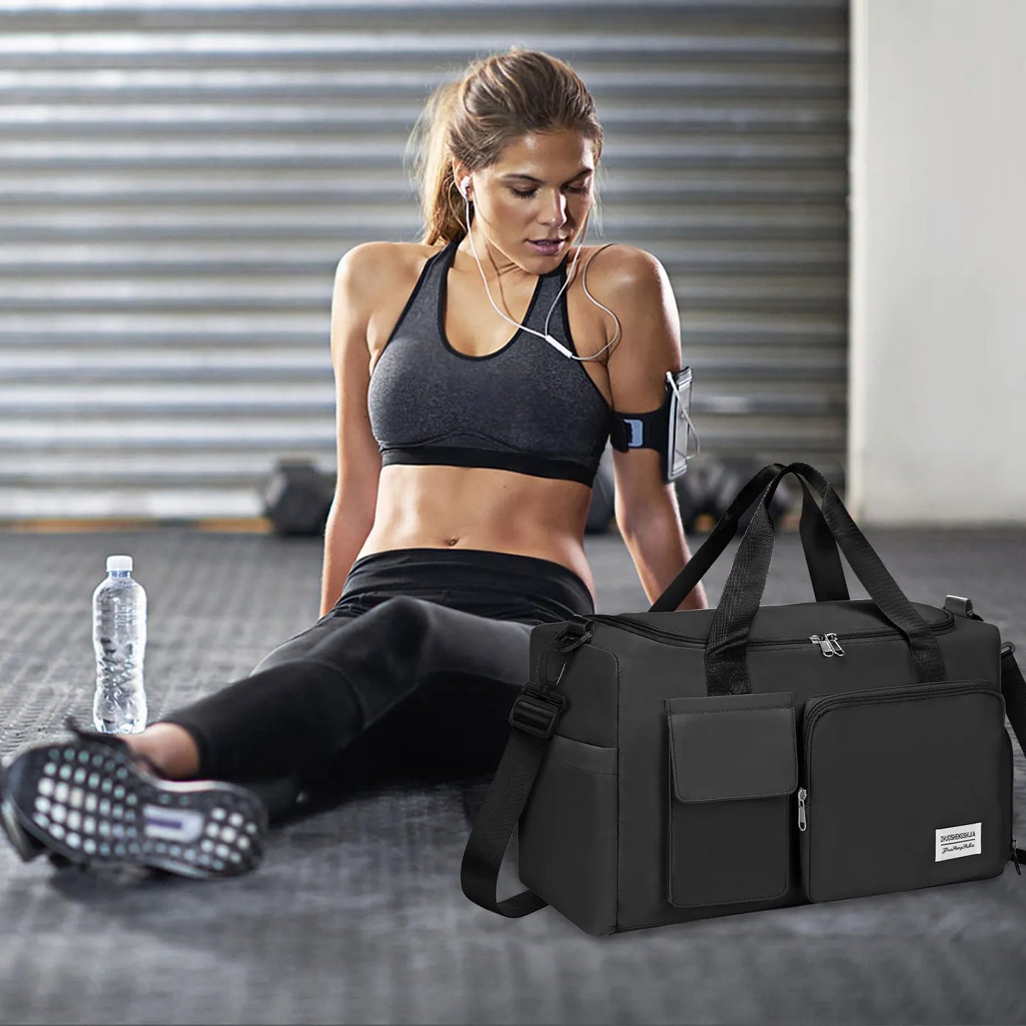 Waterproof Gym Duffel Bag with Dry Wet Separation – Travel Weekender