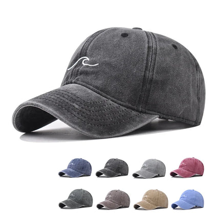 Wave Embroidered Baseball Cap – Unisex Adjustable Dad Hat