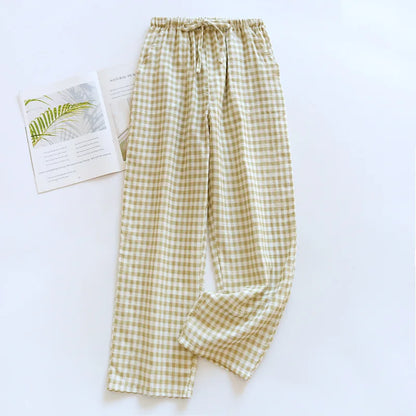Plaid Cotton Pajama Pants for Men & Women